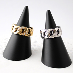Chain & diamond ring  (gold plating)【受注制作】 5枚目の画像