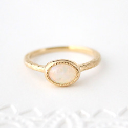 Opal mil ring / gold plating 第1張的照片