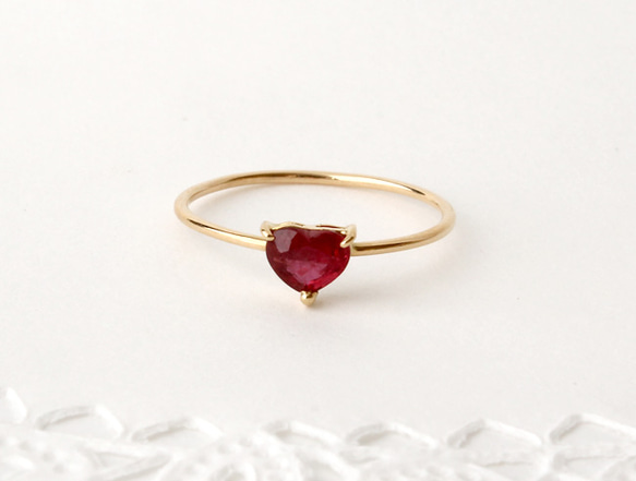 SALE! 30% K18 ハートのルビーリング 指輪・リング Jewelry GALLICA 