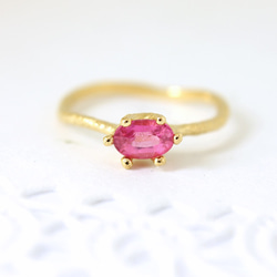 Wave ring /Tourmaline (gold plating) 1枚目の画像