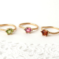 Wave ring /Tourmaline (gold plating) 4枚目の画像