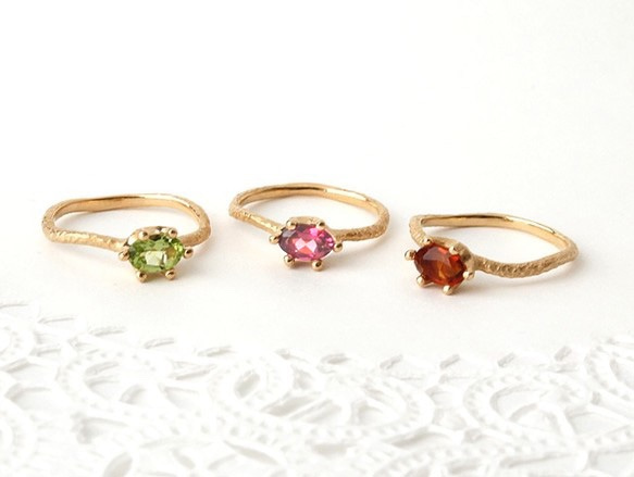 Wave ring /Tourmaline (gold plating) 4枚目の画像