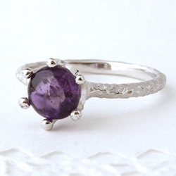 Amethyst milk crown ring / rhodium plating 第1張的照片