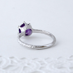 Amethyst milk crown ring / rhodium plating 第3張的照片