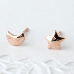 star & moon pierce (pink gold plating) 第1張的照片