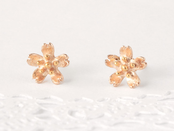 sakura pierce (pinkgold plating＆gold plating)【訂製】 第2張的照片