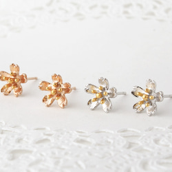 sakura pierce (pinkgold plating＆gold plating)【訂製】 第3張的照片