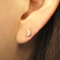 star & moon diamond pierce (gold plating) 第4張的照片