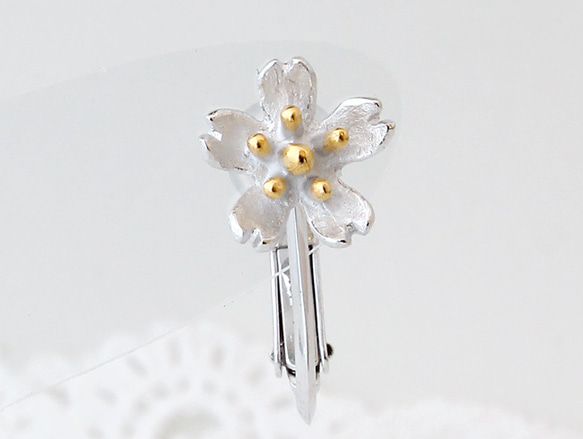 sakura earring (rhodium＆gold plating)【訂製】 第2張的照片