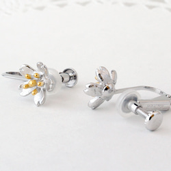 sakura earring (rhodium＆gold plating)【訂製】 第3張的照片