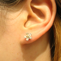 sakura earring (rhodium＆gold plating)【訂製】 第4張的照片