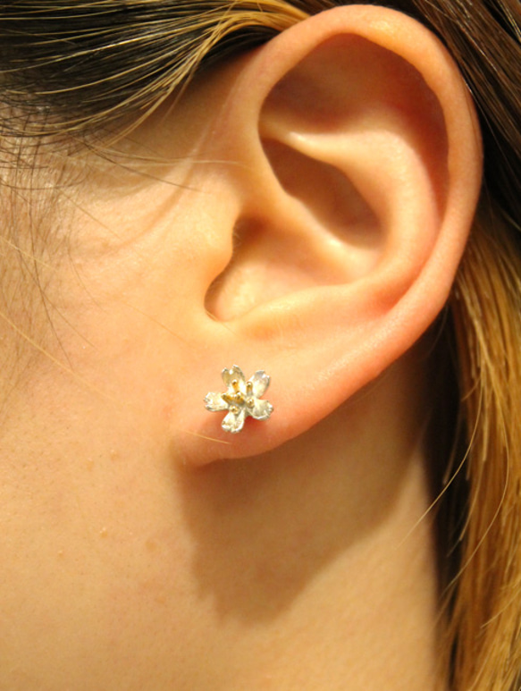 sakura earring (rhodium＆gold plating)【訂製】 第4張的照片