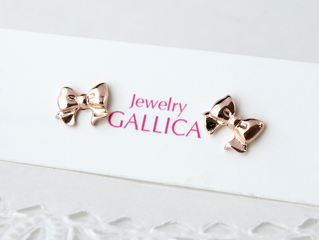 Ribbon pierce (pink gold plating)