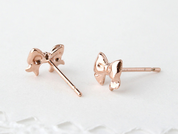 Ribon pierce (pink gold plating) 第2張的照片