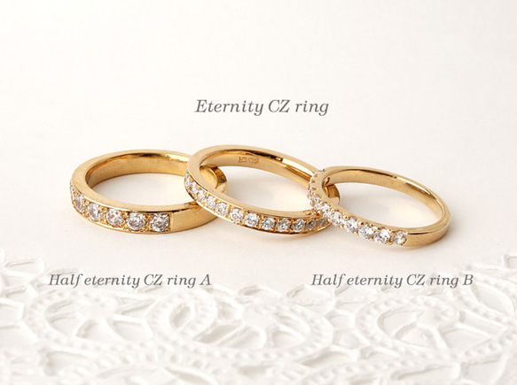 Eternity CZ ring  (gold  plating) 3枚目の画像