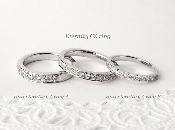 Eternity CZ ring  (rhodium plating) 3枚目の画像