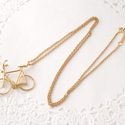 bicycle necklace (gold plating) 第3張的照片