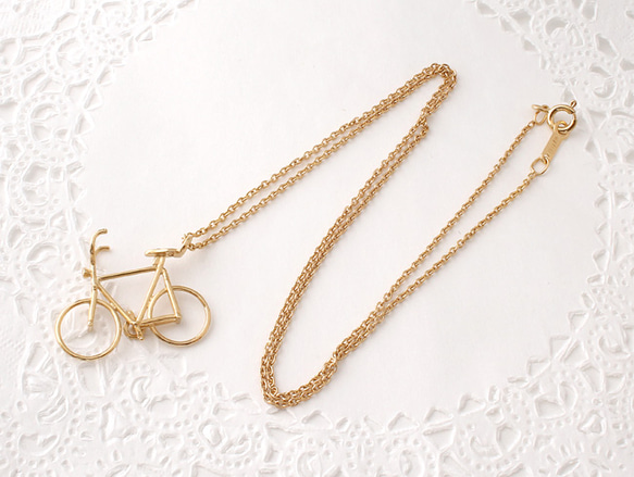 bicycle necklace (gold plating) 第3張的照片