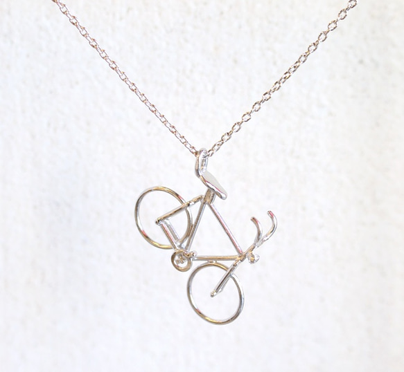 bicycle necklace (rhodium plating) 第2張的照片