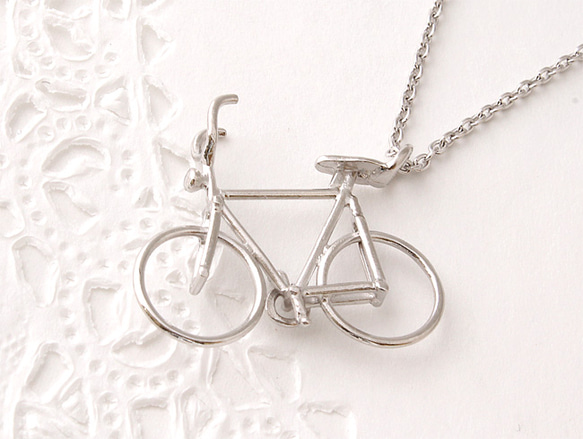 bicycle necklace (rhodium plating) 第1張的照片