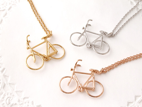 bicycle necklace (rhodium plating) 第4張的照片