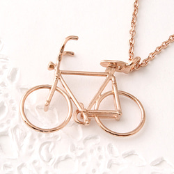 bicycle necklace  (pink gold plating)【受注制作】 1枚目の画像