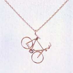 bicycle necklace  (pink gold plating)【受注制作】 2枚目の画像