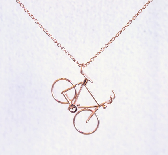 bicycle necklace  (pink gold plating)【受注制作】 2枚目の画像