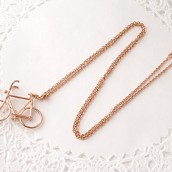 bicycle necklace  (pink gold plating)【受注制作】 3枚目の画像