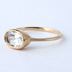 White topaz mil ring B / gold plating 第3張的照片