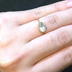 White topaz mil ring B / gold plating 第5張的照片