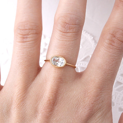 White topaz mil ring B / gold plating 第2張的照片