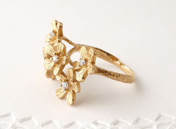 Petit fluer ring ( five/gold plating) 第2張的照片