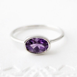 Amethyst ring / rhodium plating 第1張的照片