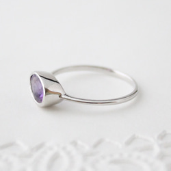 Amethyst ring / rhodium plating 第2張的照片