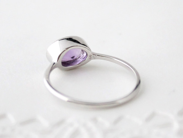 Amethyst ring / rhodium plating 第3張的照片