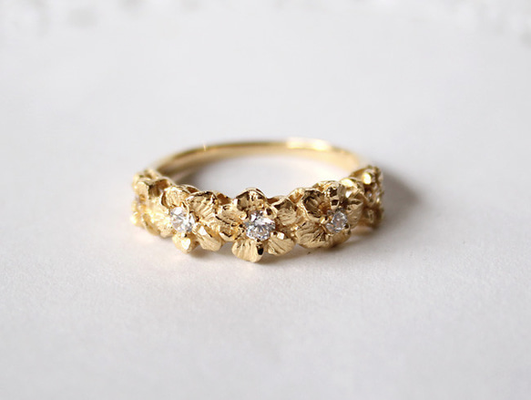 Hibiscus ring/ gold plating 第1張的照片