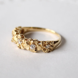 Hibiscus ring/ gold plating 第2張的照片