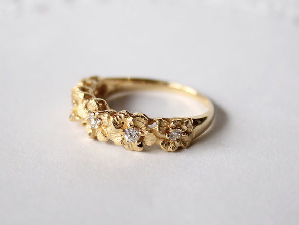 Hibiscus ring/ gold plating 第2張的照片