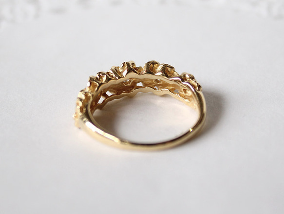 Hibiscus ring/ gold plating 第4張的照片