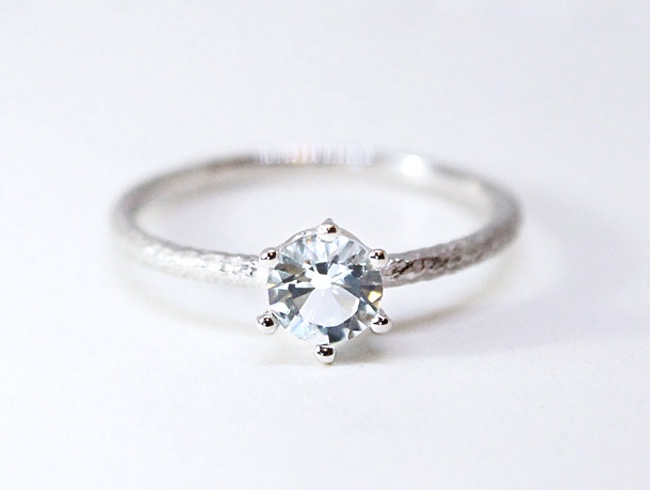 round cut aquamarine ring [5mm]【受注制作】