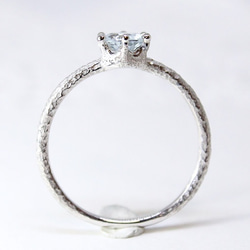 Wave ring / aquamarine (rhodium plating) 第6張的照片