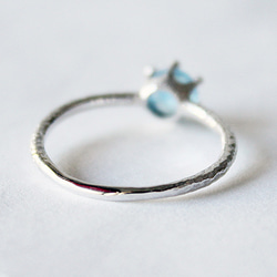 Wave ring / aquamarine (rhodium plating) 第5張的照片