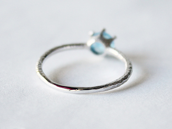 Wave ring / aquamarine (rhodium plating) 第5張的照片