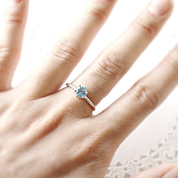 Wave ring / aquamarine (rhodium plating) 第6張的照片