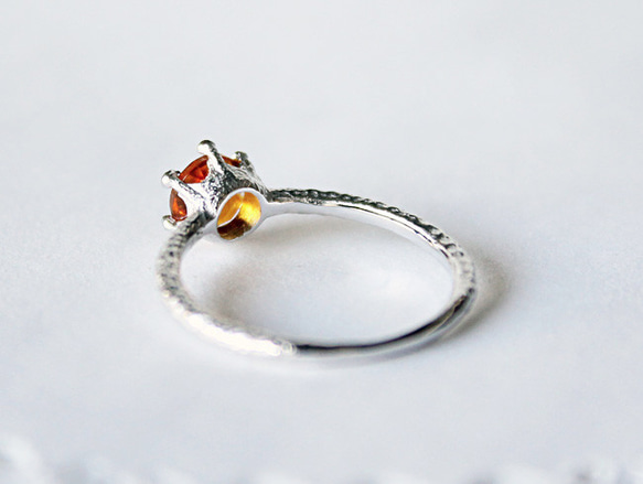 round cut citrine ring [5mm] (rhodium plating) 第5張的照片