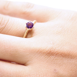 紫水晶戒指“5 毫米”金色 [定做] 第6張的照片