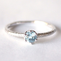 round cut aquamarine ring [4mm]【受注制作】 1枚目の画像