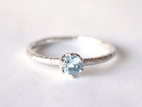 round cut aquamarine ring [4mm]【受注制作】 1枚目の画像