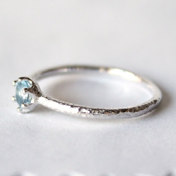 round cut aquamarine ring [4mm]【受注制作】 3枚目の画像